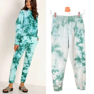 Frankie's Bikinis Aiden Sweatpants Emerald Tie‎ Dye Green Size Small
